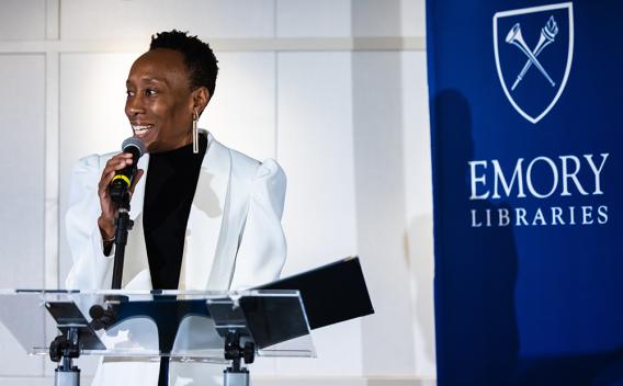 Vice Provost Valeda Dent speaking at an event