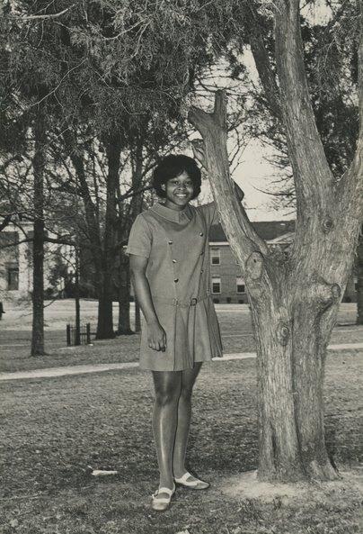 Angela "Ann" Jinks (now Ann Slaughter) was one of three African American students admitted to Oxford College of Emory University in 1968. Photo credit: Oxford College Archives, Emory University. 