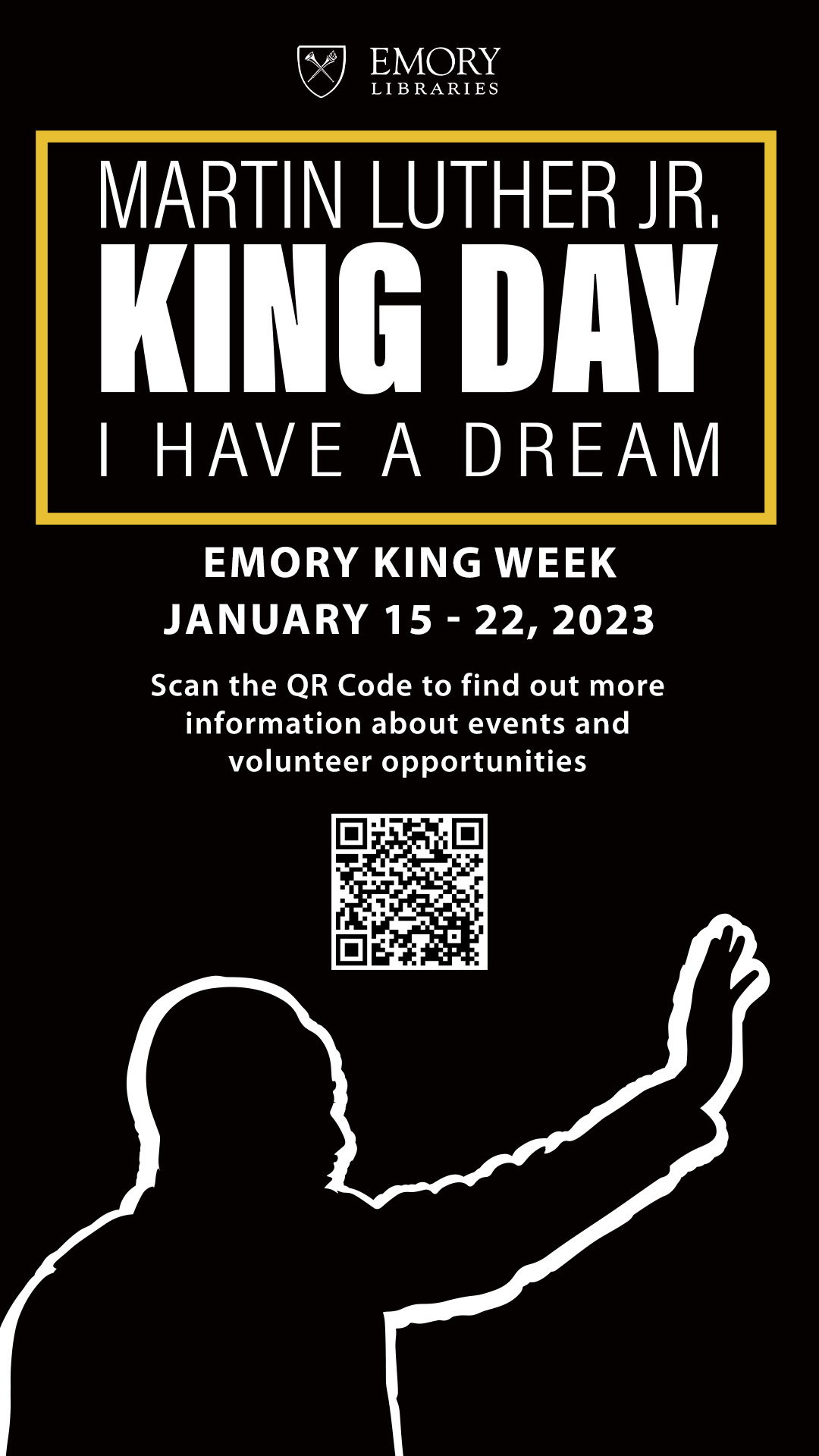 Digital sign example 4 (vertical orientation): Emory King Week